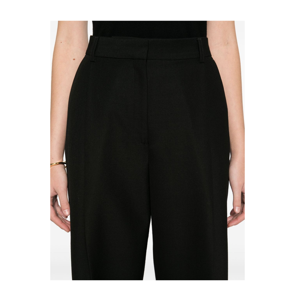 Wool Blend Pleated Trousers