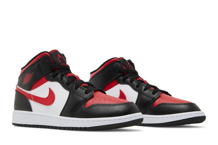 AIR JORDAN 1 MID BLACK FIRE RED (GS)