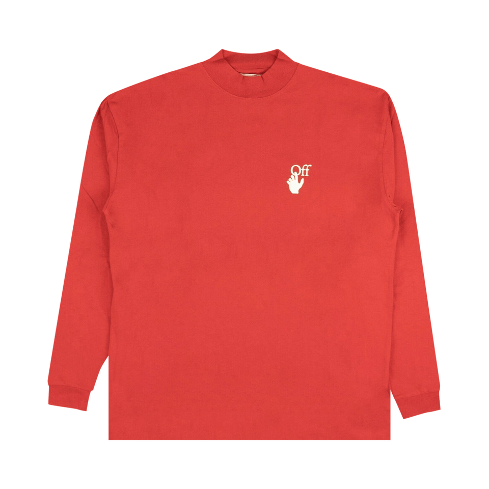 Off-White Pascal Arrow Mockneck T-Shirt Red