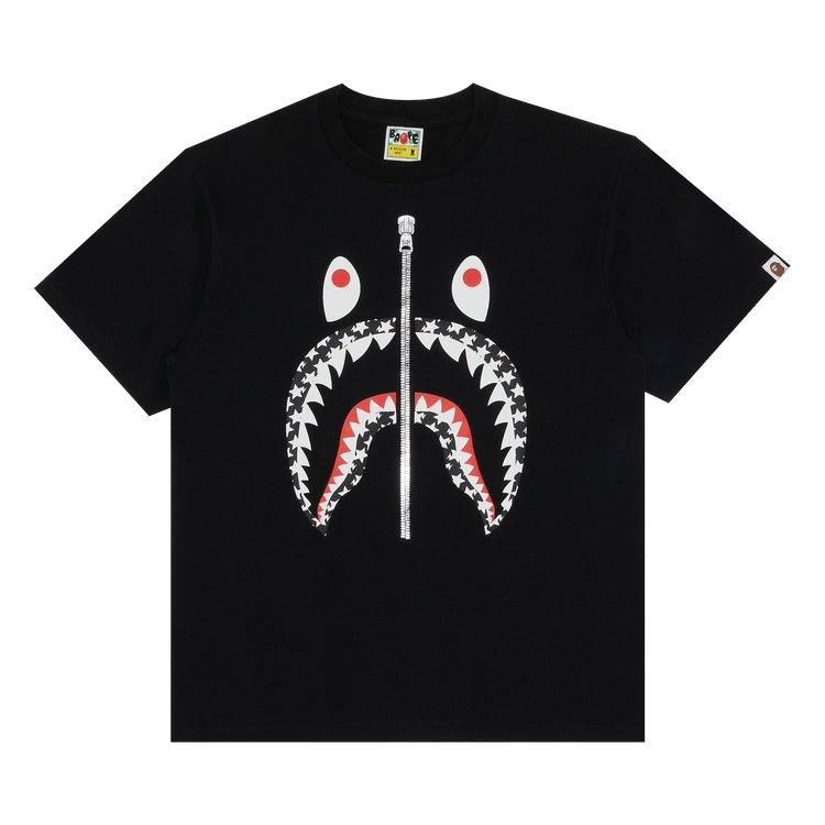 BAPE Sta Pattern Shark T-Shirt Black