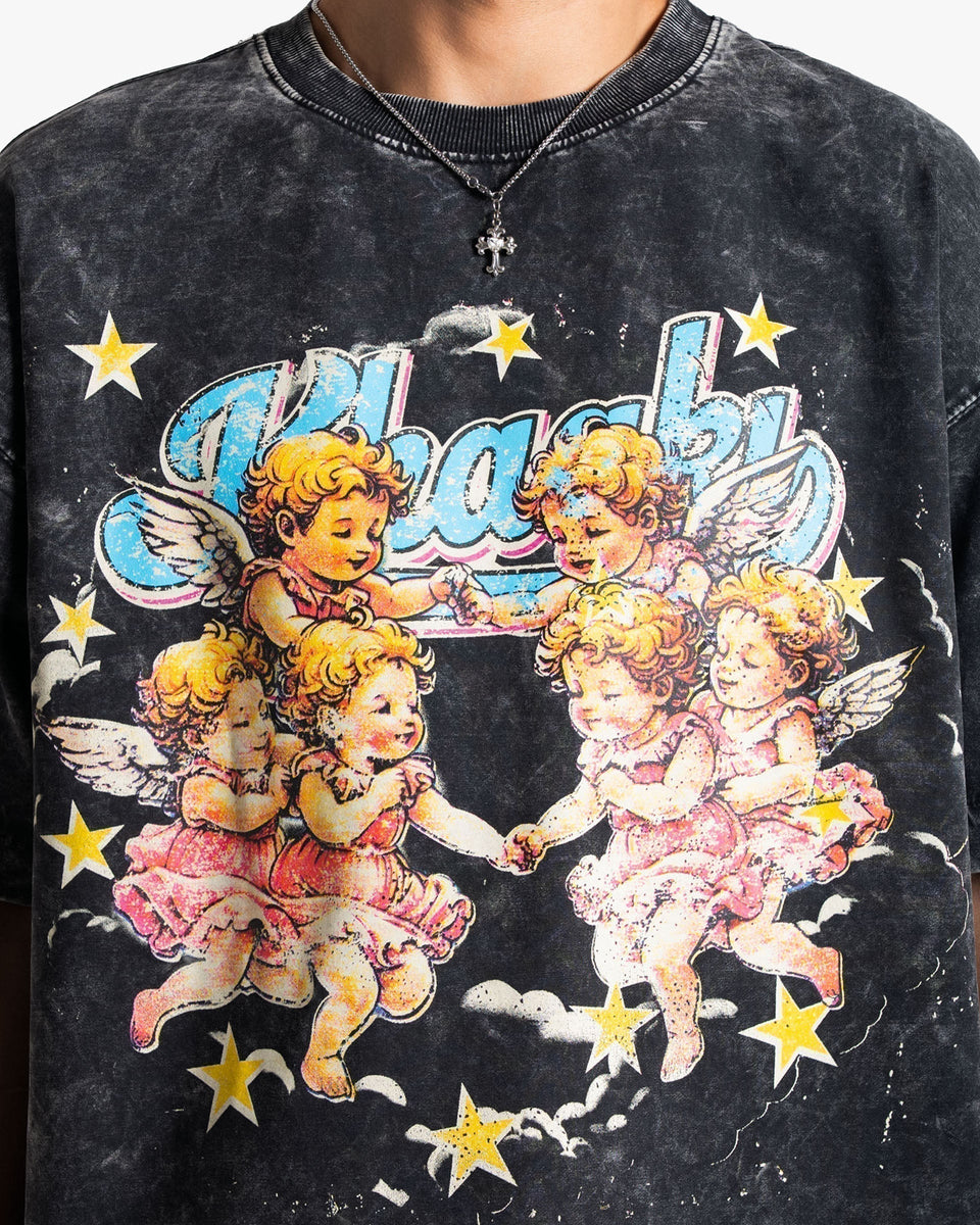 Angels - Black Washed Oversized T-shirt