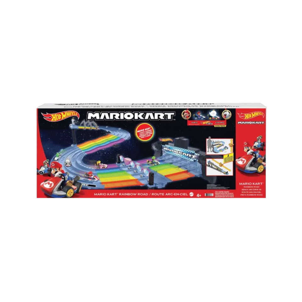 Hot Wheels Mario Kart Rainbow Road Raceway Set 1/64 Scale