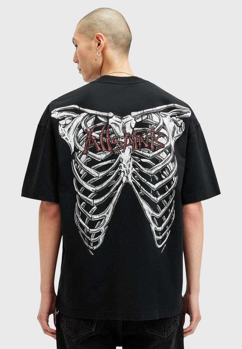 STERNUM CREW Print T-Shirt washed black