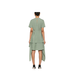 Pebble Dress in Viscose and Linen - Green