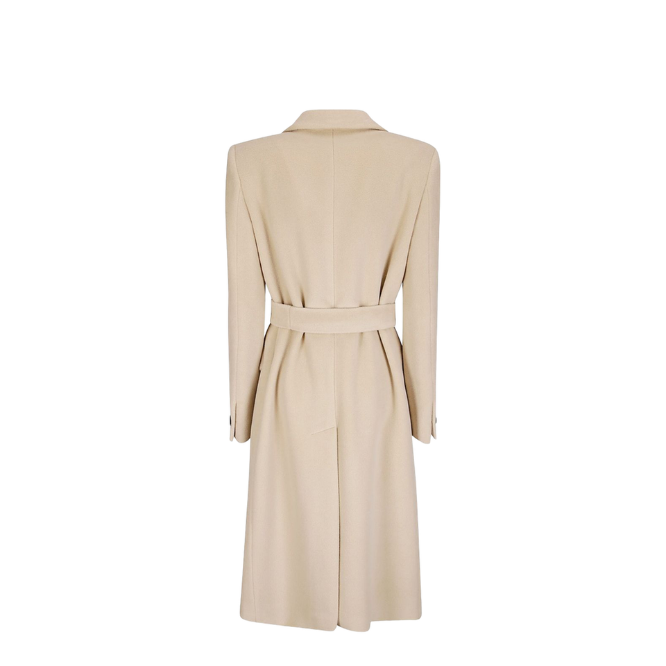 Wool Double-breasted Coat Beige