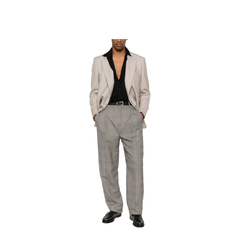 High-Waisted Pants in Prince of Wales Wool