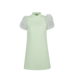 Feathered Wool And Silk Dress