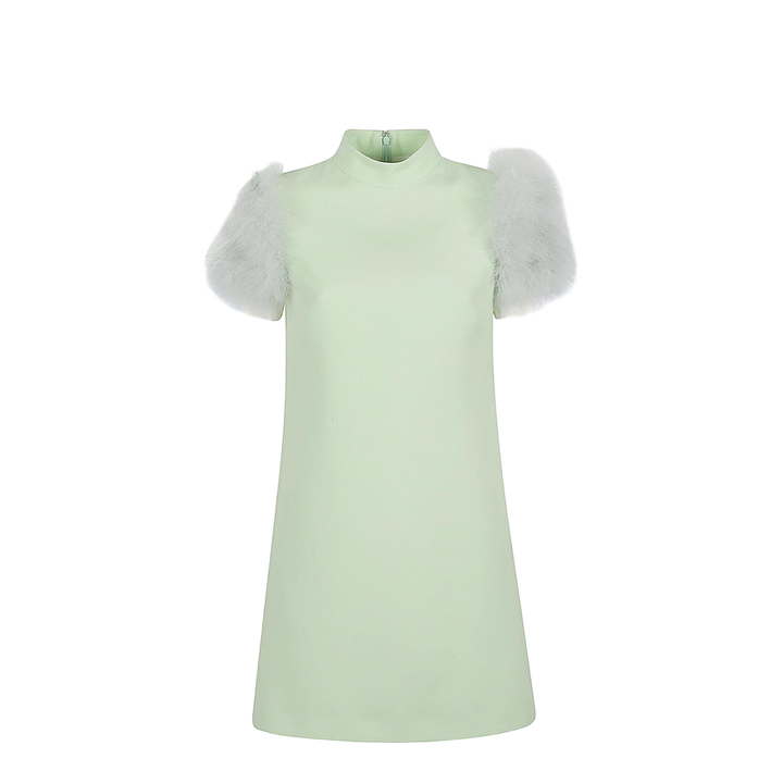 Feathered Wool And Silk Dress