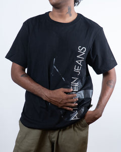 Calvin Klein Logo Embroidered Black T-Shirt (L)