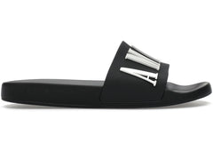 Amiri Pool Slide Debossed Logo Black Black White
