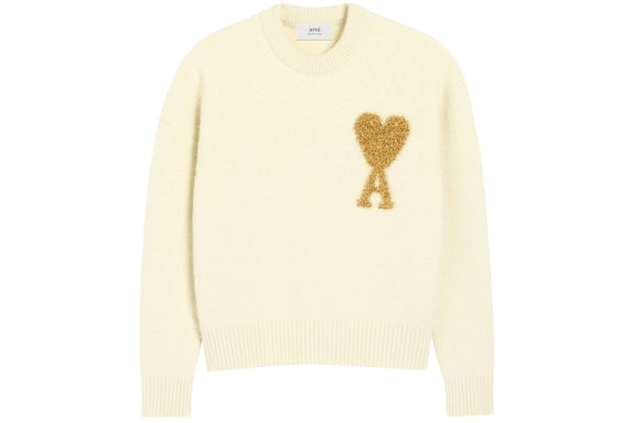Ami Paris Ami De Coeur Jumper White/Gold