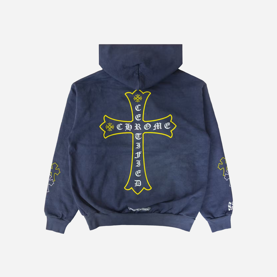 Chrome Hearts x Drake Certified Chrome Hand Dyed Hoodie Washed Blue (Miami Exclusive)