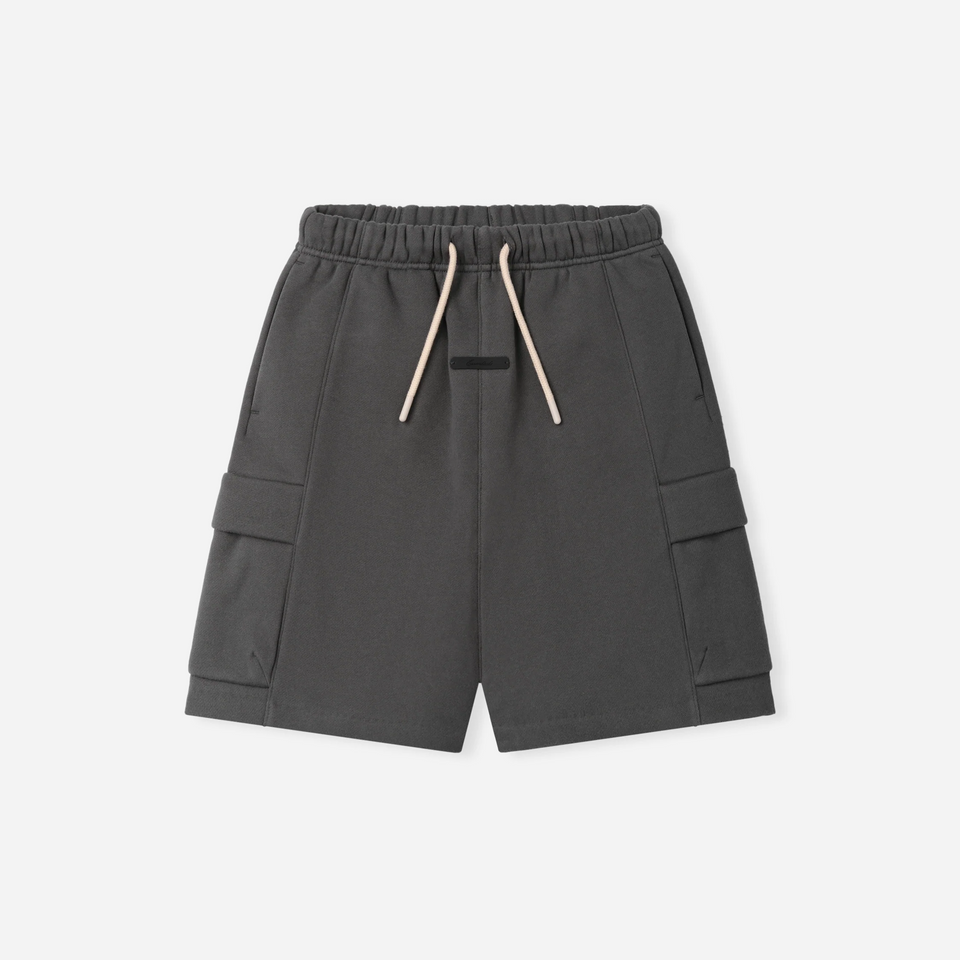 Fear Of God Essentials Kids Fleece Cargo Basketball Short Iron Grey