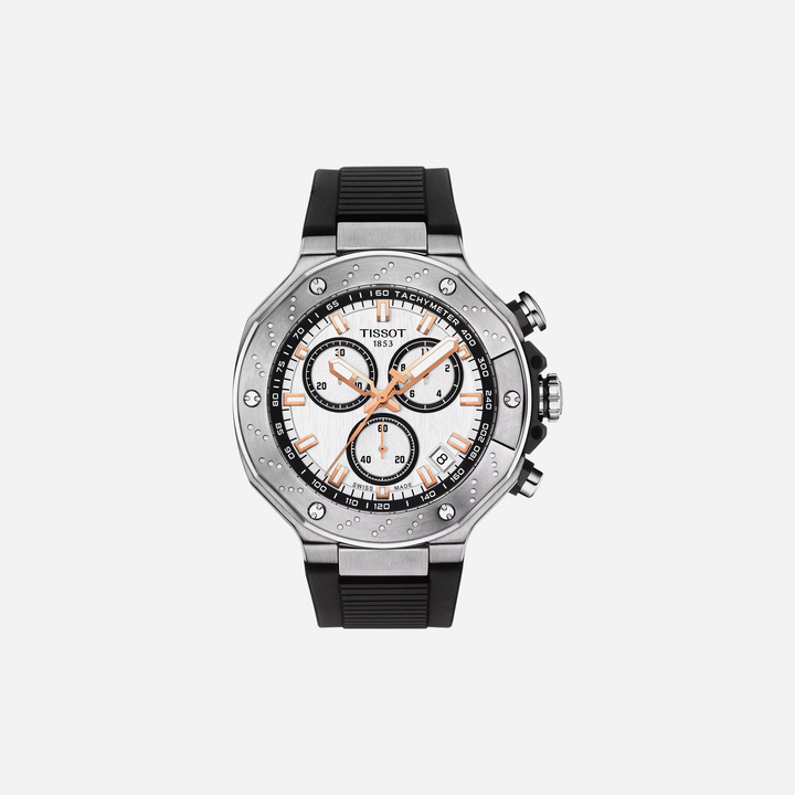 Tissot T-Race Chronograph White Dial Black Synthetic Strap Watch