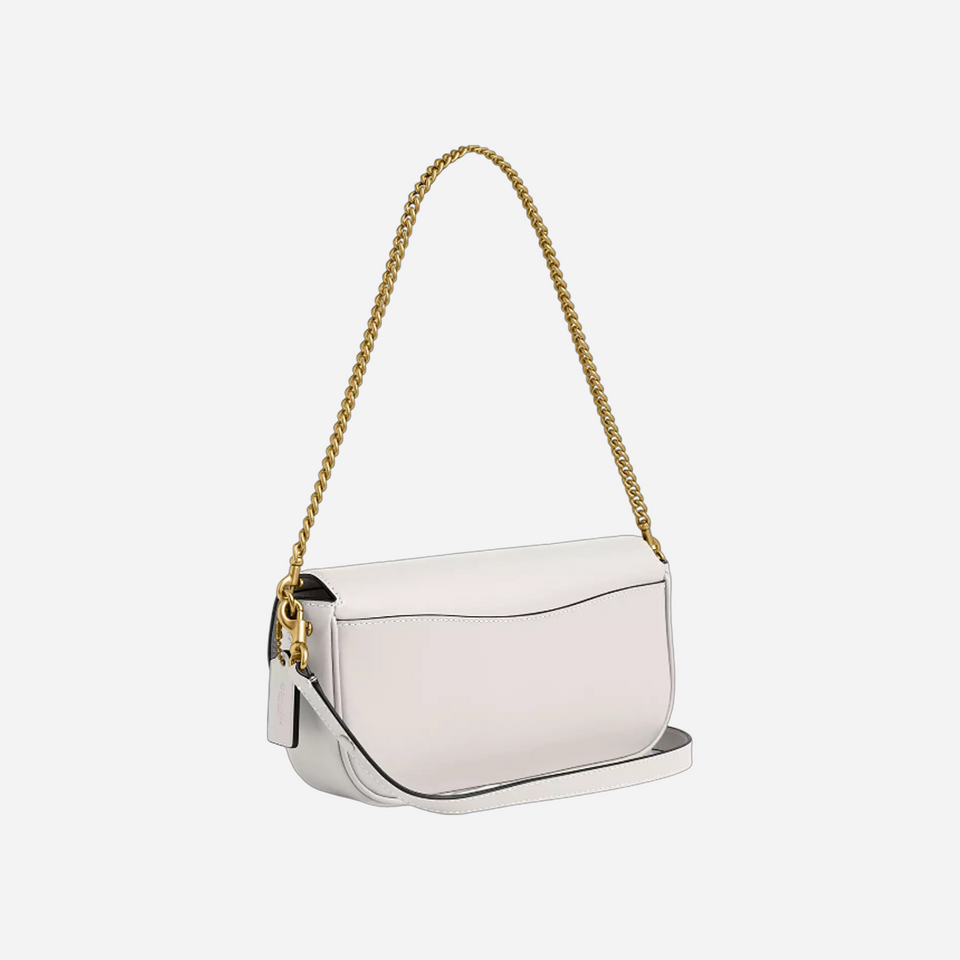 Coach Brook Flap Chain Bag Brass Chalk