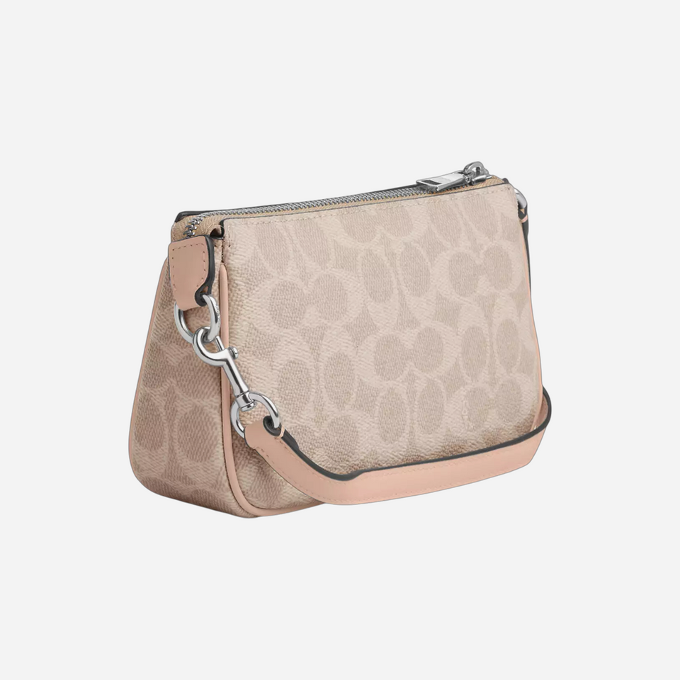 COACH Nolita 19 In Signature Canvas Silver/Sand/Taupe