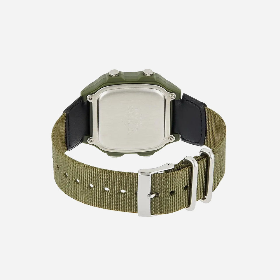 Casio Youth AE-1200WHB-3BV Digital Grey Dial Green Cloth Band Strap Watch