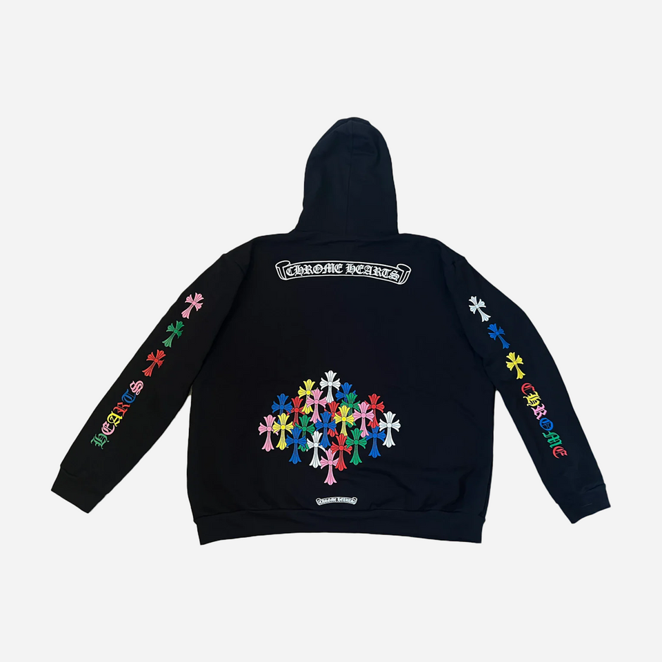 Chrome Hearts Multi Color Cross Hoodie Black