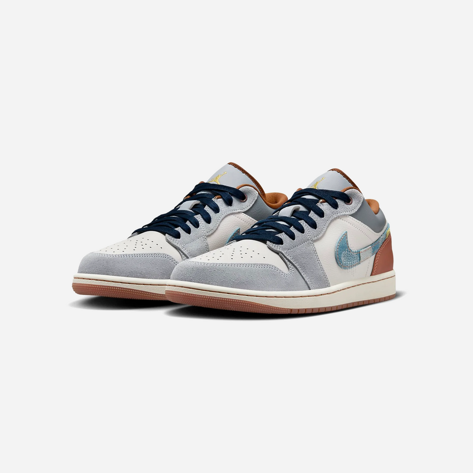 Nike Air Jordan 1 Low SE Phantom Repaired Denim Swoosh