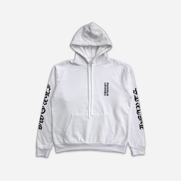 Chrome Hearts Vertical Logo Hoodie White