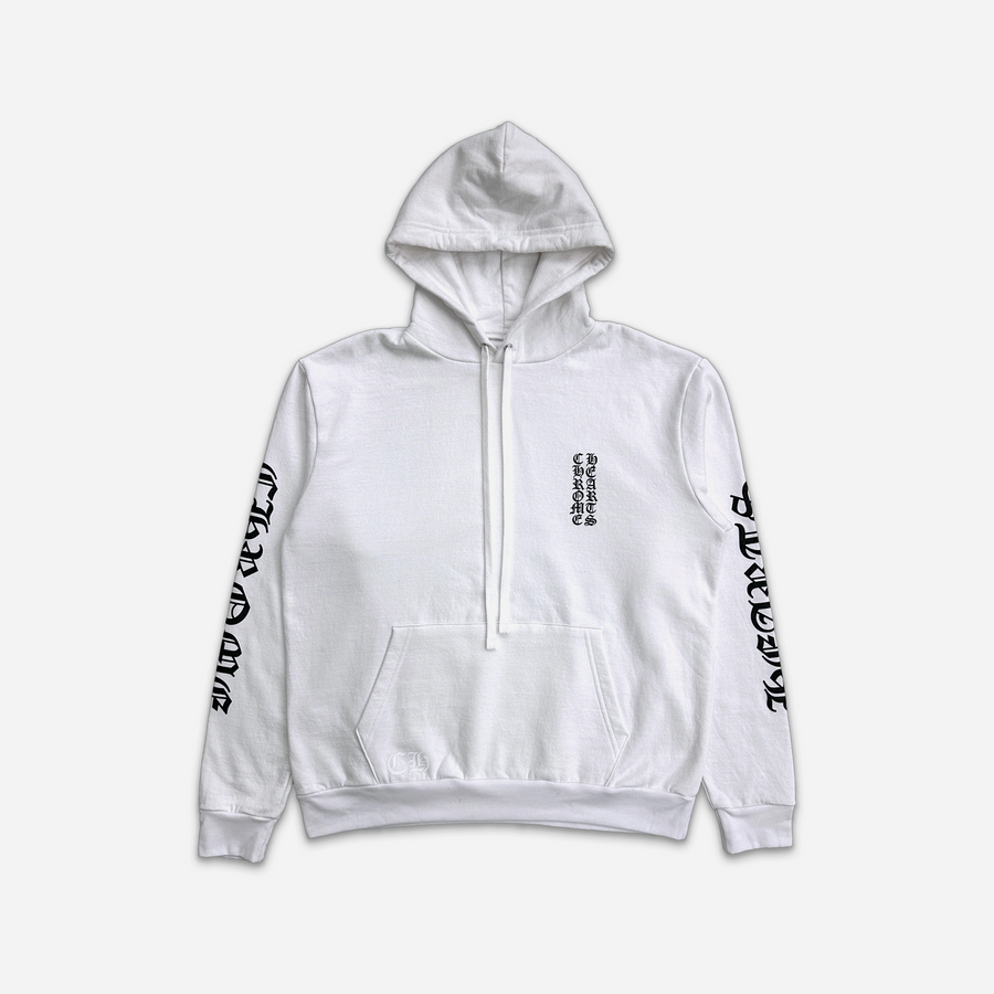 Chrome Hearts Vertical Logo Hoodie White