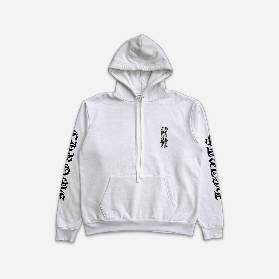 Chrome Hearts Vertical Logo Hoodie White