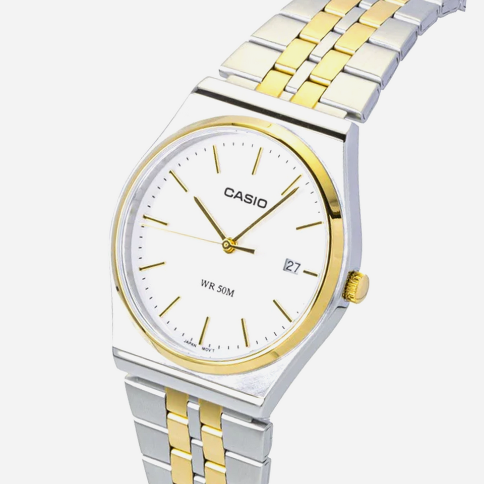 Casio MTP-B145SG-7AV White Gold Dial Stainless Steel Watch