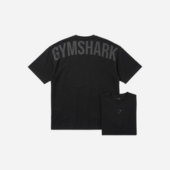 Gymshark Power T-Shirt Black/Asphalt Grey Oversized Fit
