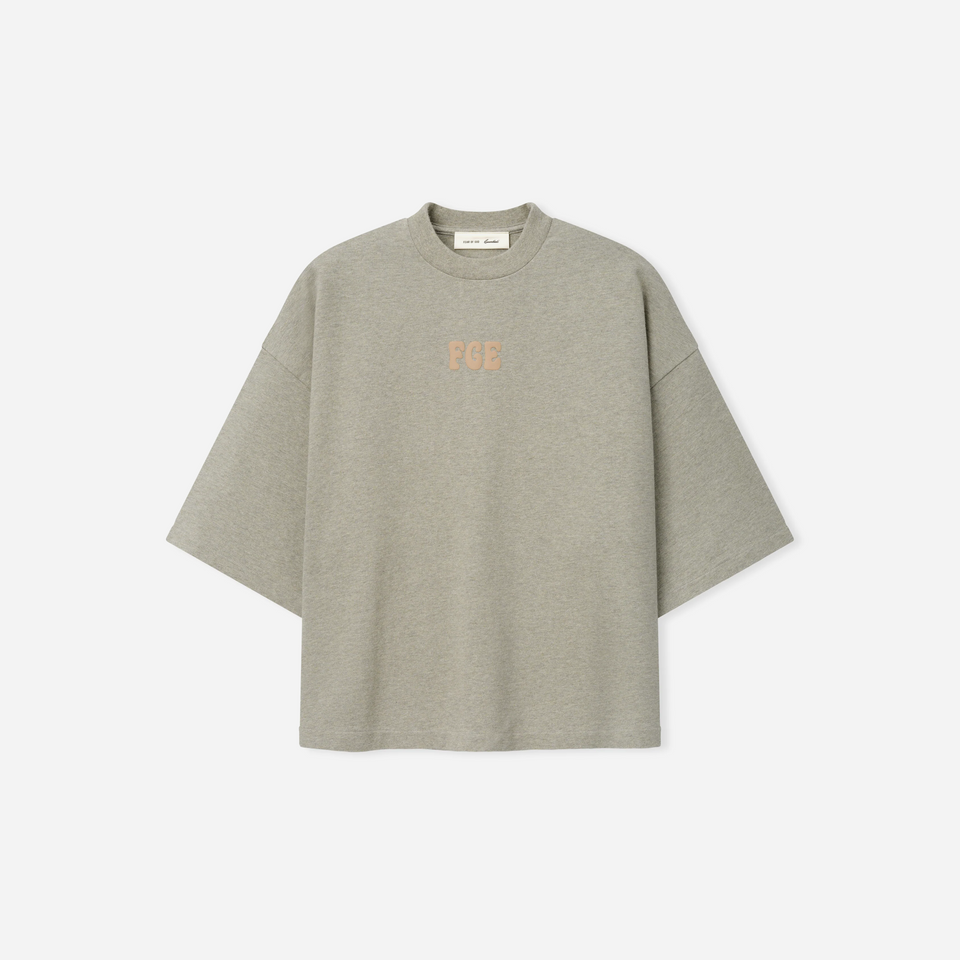 Fear Of God Essentials Heavy Jersey Merch T-Shirt Boxy Fit Washed Seal Heather