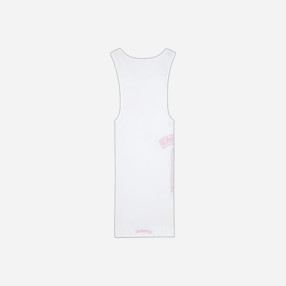 Chrome Hearts T Bar Rib Tank White Pink