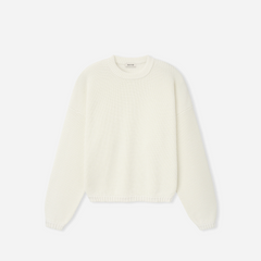 Fear Of God Double Knit Linen Wool Cotton Crewneck Sweater Cream