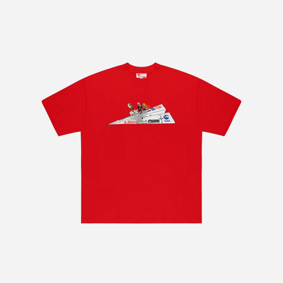 CJ x ARCH Paper Plane T-Shirt Red