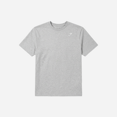 Gymshark Crest T - Shirt Light Grey Marl Regular Fit