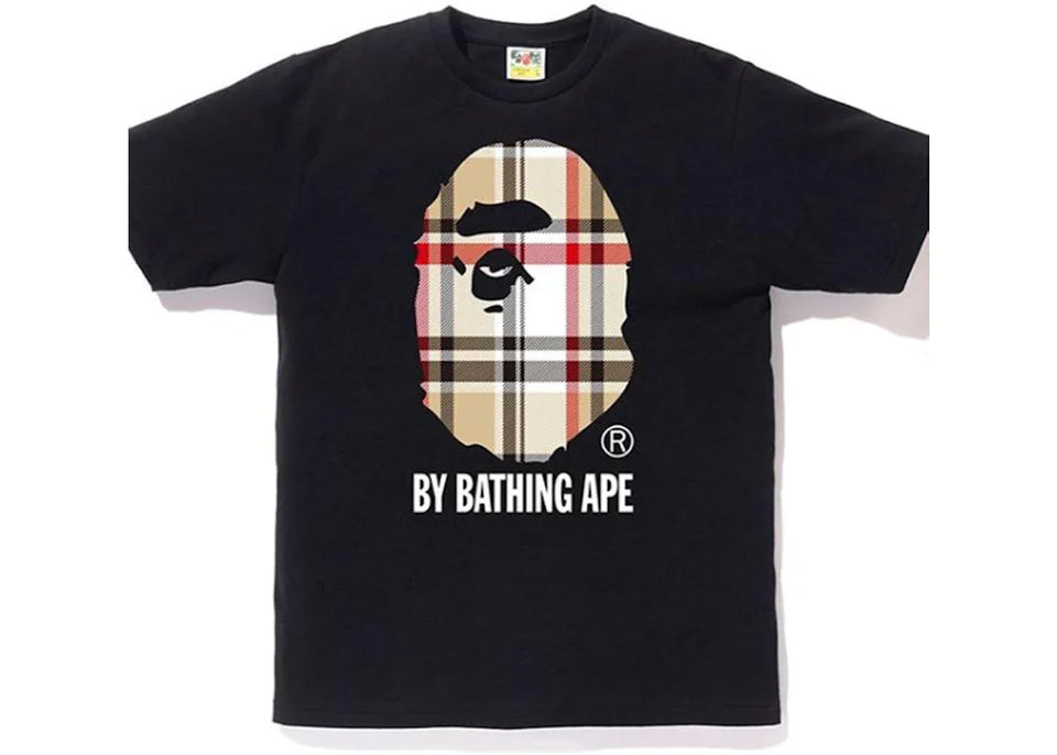 Bape A Bathing Ape Check By Bathing T-Shirt Black/Beige