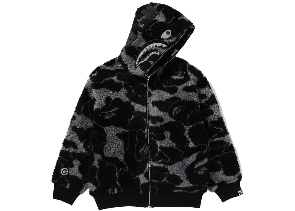 Bape Abc Camo Boa Shark Relaxed Fit Hoodie Black