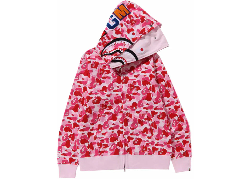 Bape Abc Camo Double Shark Full Zip Hoodie (Fw23) Pink