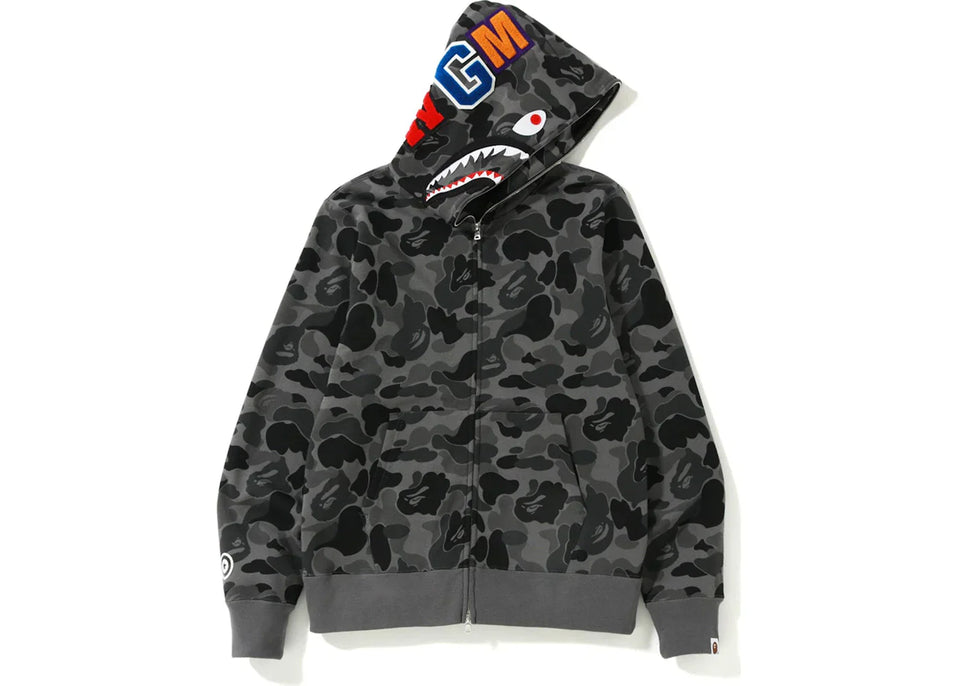 Bape Abc Camo Shark Full Zip Hoodie Black