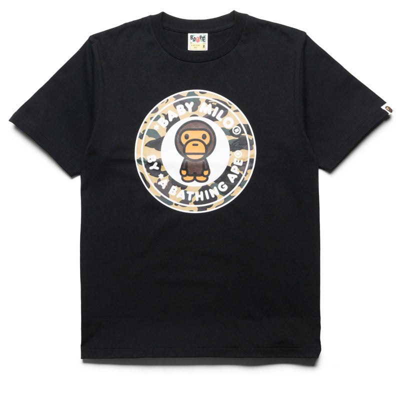 BAPE A Bathing Ape 1st Camo Milo Busy Works Tee - Black/Yellow