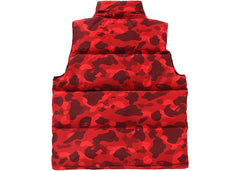 Bape Color Camo Down Vest Red