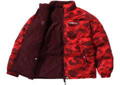 Bape Color Camo Reversible Down Jacket Red