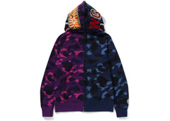 Bape Color Camo Separate Shark Fz Hoodie Navy/Purple