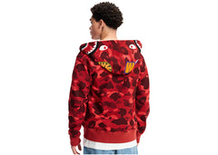 Bape Color Camo Shark Full Zip Hoodie Red