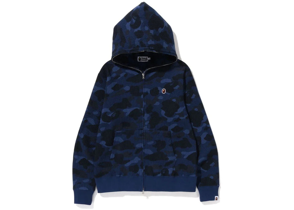 Bape Color Camo Thermal Full Zip Hoodie Navy