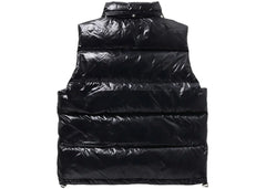 Bape Line Camo Debossed Nylon Down Vest Black