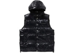 Bape Line Camo Debossed Nylon Down Vest Black