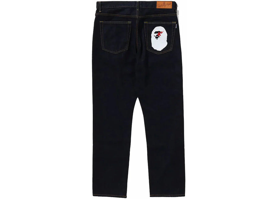 Bape Sta Ape Head Regular Fit Denim Pants Indigo