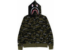 Bape x God Selection Xxx Shark Full Zip Hoodie Green