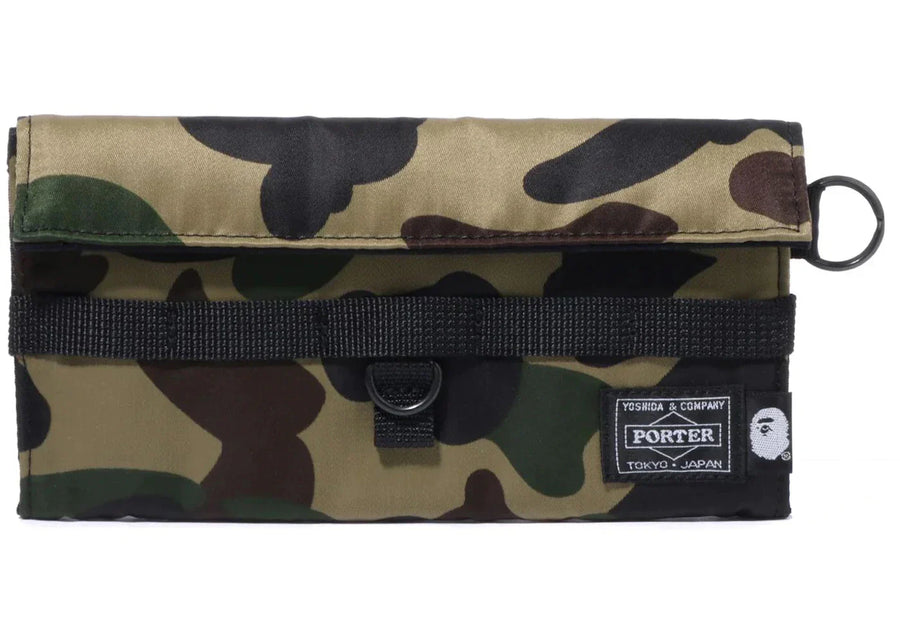 Bape x Porter 1St Camo Long Wallet Green