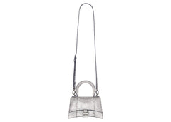 Balenciaga Hourglass Handbag XS Rhinestone Grey
