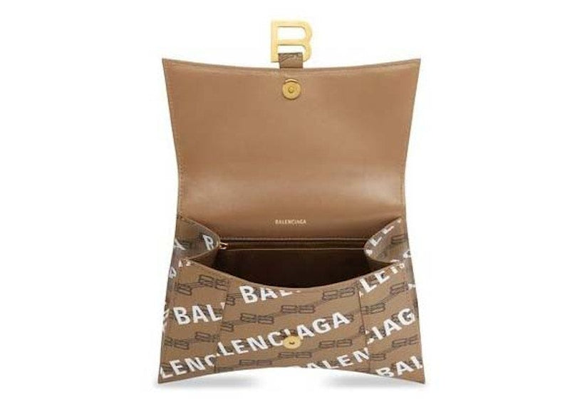 Balenciaga Hourglass Top Handle BB Monogram Beige